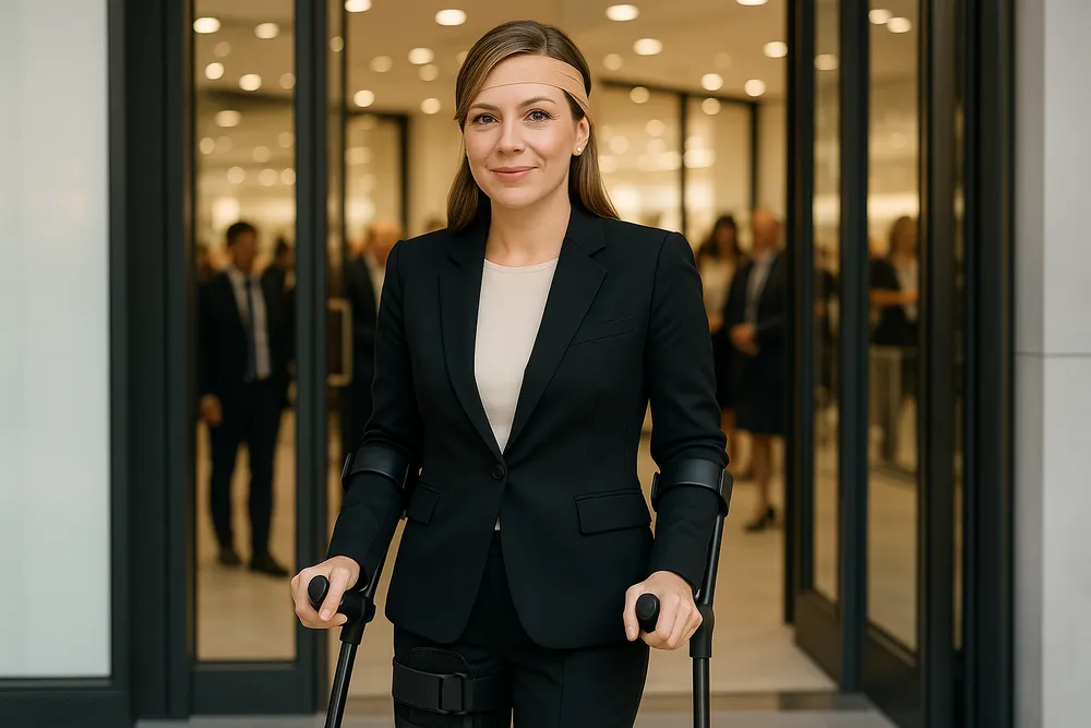 Kim Kardashian at Business Event with Mobility Aids