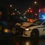 Car Accident Scene with Police Vehicle