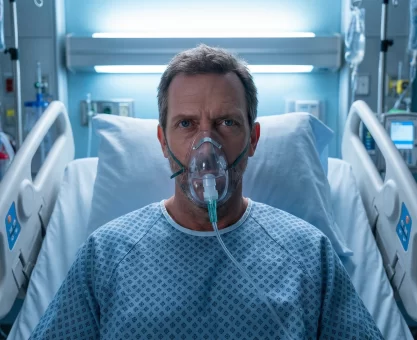 Perez Hilton hospitalized in Las Vegas wearing oxygen mask in hospital bed