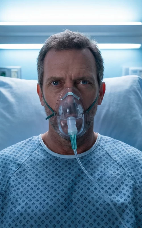 Perez Hilton hospitalized in Las Vegas wearing oxygen mask in hospital bed