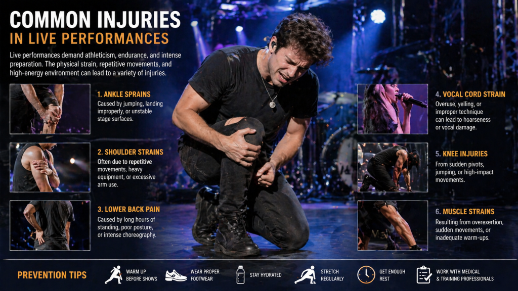 Common live performance injuries and prevention
