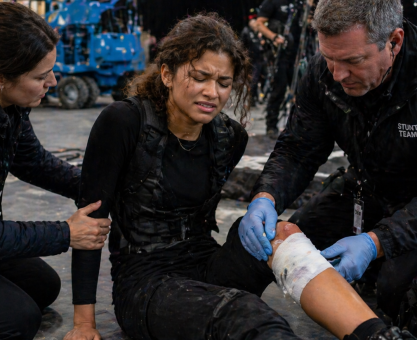 Medical aid on a film set