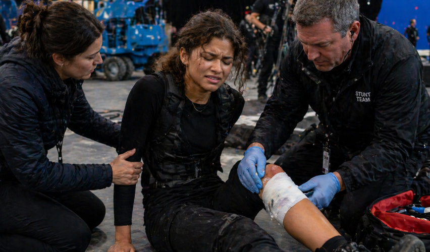 Medical aid on a film set