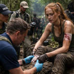 Sophie Turner on Tomb Raider set with medical crew, injury pause