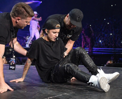 Stage emergency during concert performance