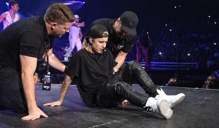 Stage emergency during concert performance