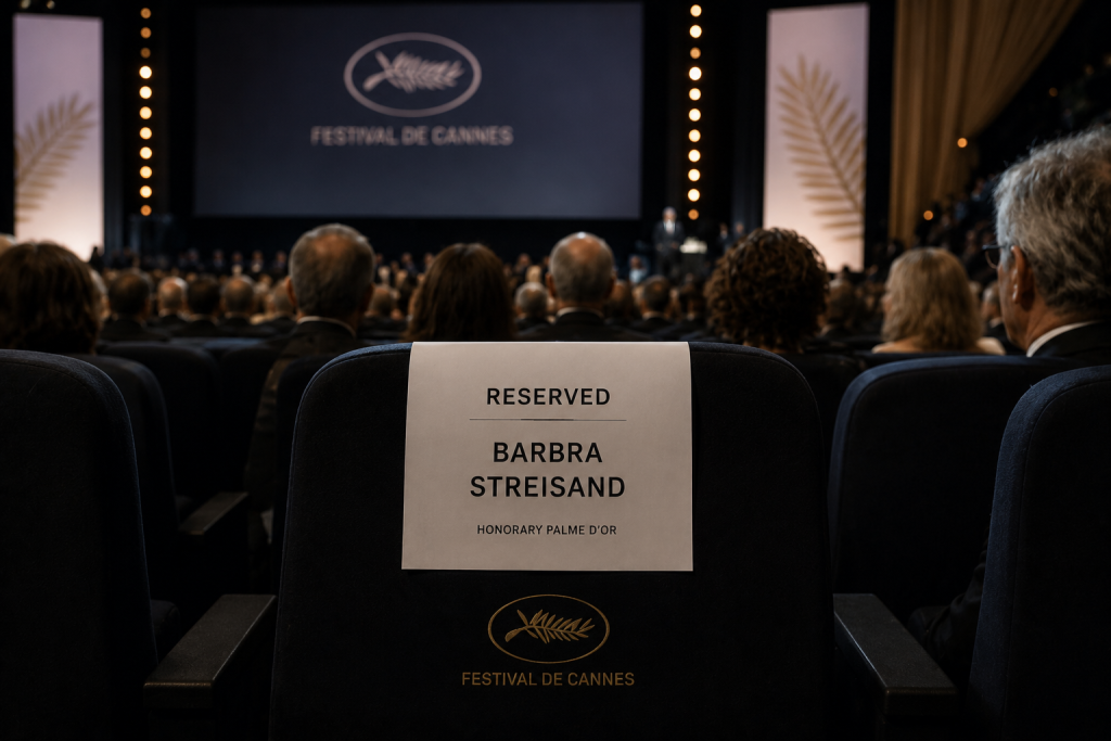 Empty reserved seat at a film festival ceremony symbolizing a celebrity absence due to injury