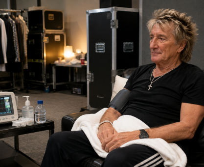 Rock singer recovering backstage after heart procedure