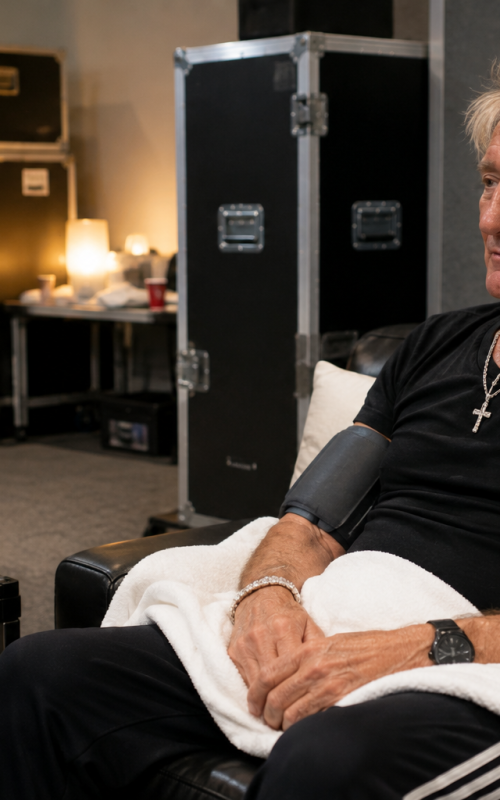 Rock singer recovering backstage after heart procedure