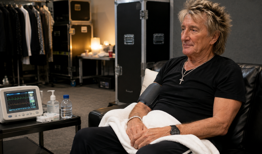 Rock singer recovering backstage after heart procedure