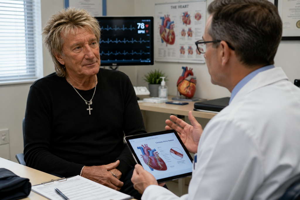 Singer discussing recovery with medical professionals