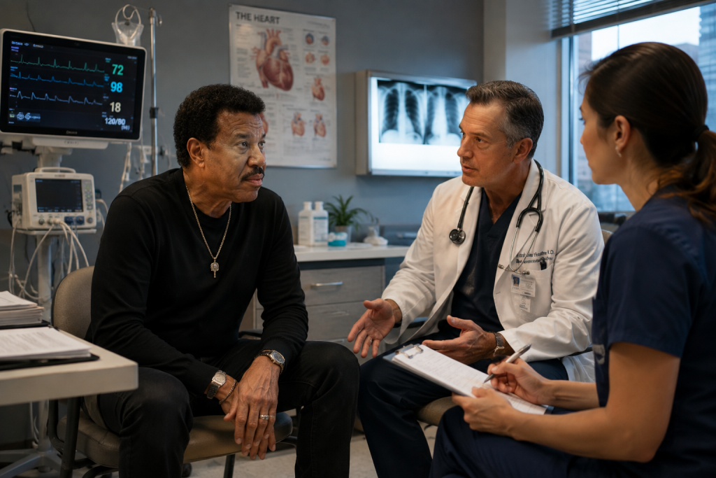 Singer speaking with doctors after concert health scare