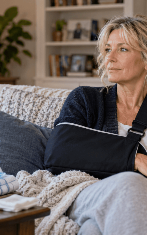 Older television host recovering after a shoulder dislocation
